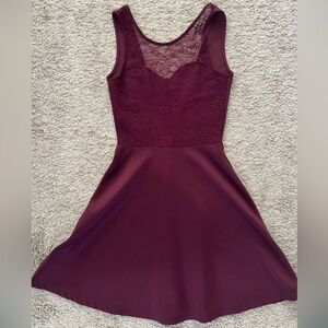 Elegant Burgundy Lace Dress